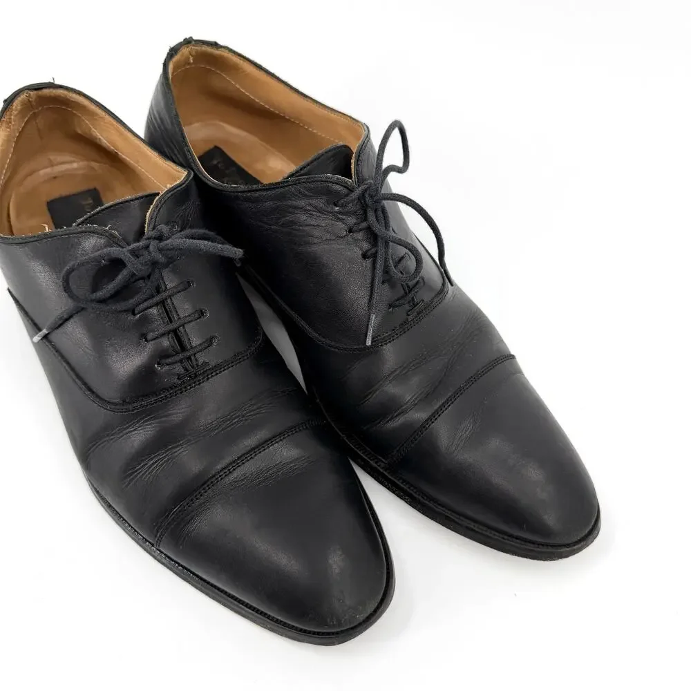 To Boot New York Black 100% Leather Adam Derrick Cap Toe Oxfords